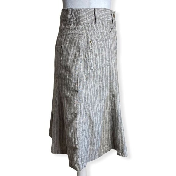 Marks & Spencer 100% Flax Linen Flared Skirt in Coffee Womens Sz UK12/US 14 - Picture 6 of 8